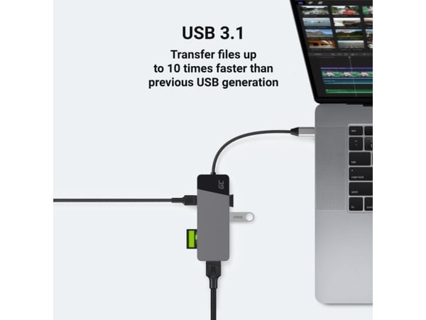 Green Cell HUBGC01 - Telakointiasema - USB-C - HDMI