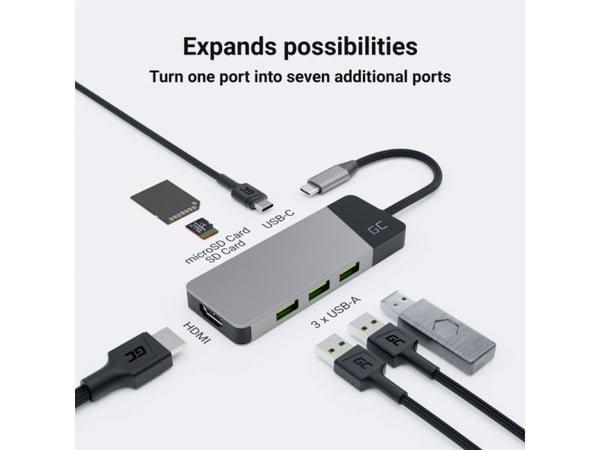 Green Cell HUBGC01 - Telakointiasema - USB-C - HDMI
