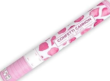 Konfettirør med pink rosenblade, 40 cm