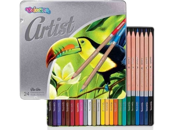 COLORINO ARTIST fargeblyanter runde 24 farger i metallboks COLORINO ARTIST fargeblyanter runde 24 farger i metallboks