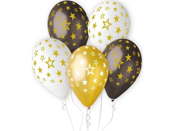 Gemar ballonger GOLD STARS, 13"/6 stk