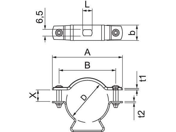 Obo Bettermann =, Stål, Stål, 8 mm, 1,5 mm