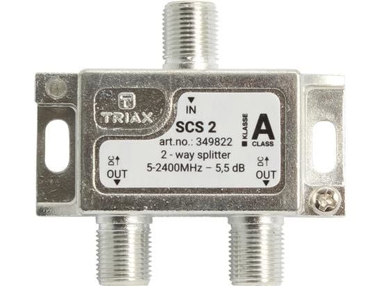 Triax SCS 2, Kaapelin jakaja, 75 O, 5 - 2400 MHz, Harmaa, Naaras, F-Type