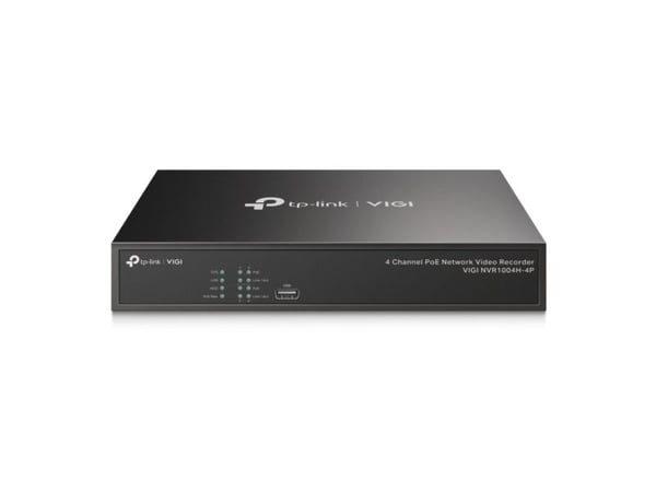 TP-Link VIGI NVR1004H-4P, 4 kanaler, 3840 x 2160 piksler, 720p, 1080p, 2160p, 3840x2160,1920x1080, 1680x1050, 1440x900, 1280x1024, 1024x768, 1280x7...