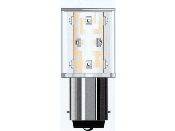 Oshino LED-merkkivalo BA15d Rød 24 V/AC, 24 V/DC 6000 lm