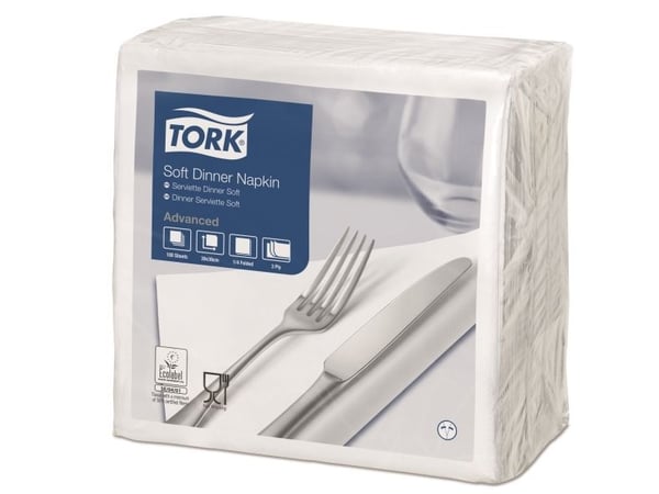 Lautasliinat Tork 3-kertaiset valkoiset 39cm 12x100kpl/laatikko - (1200 kpl)