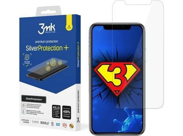 3MK SilverProtection+, Apple, iPhone 11 Pro, Antibakteriell, Slagbestandig, Ripebestandig, Gjennomsiktig, 1 stykker