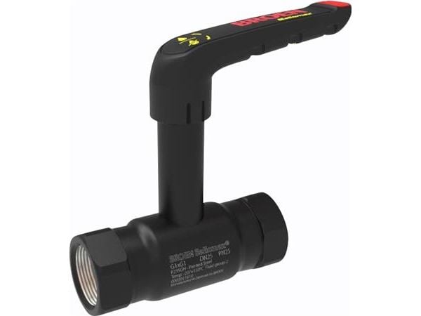 Ballomax stålkugleventil DN32 - BBM2031 Sort FullFlow Muffe11/4''xMuffe11/4'' PN25 Høj spind