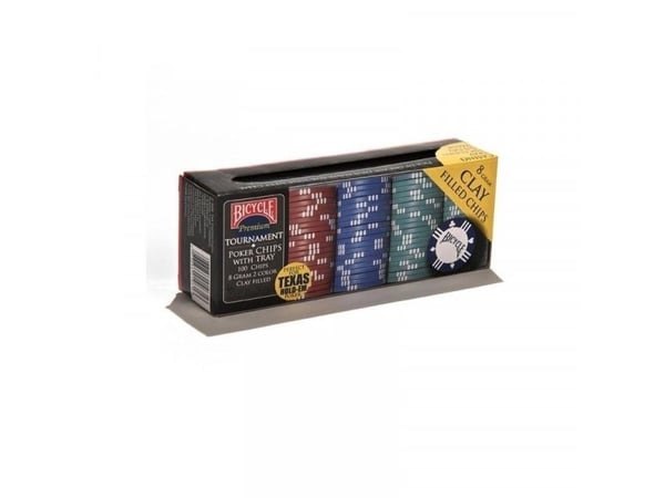 Sykkel 100 pokerbrikkesett med etui