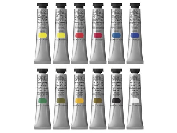 Winsor & Newton 5012572013321, 20 ml, Sort, Blå, Brun, Grønn, Rosa, Rød, Hvit, Gult, Rør