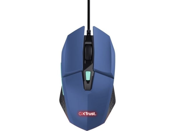 Trust GXT 109P Felox - Mus - illuminated, gaming - 6 knapper - kablet - USB - briljant blå