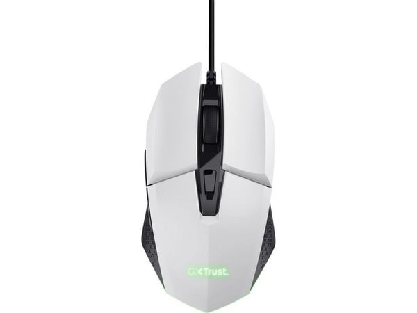 Trust GXT 109W Felox - Mus - illuminated, gaming - 6 knapper - kablet - USB - winning white