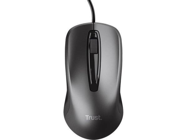 Trust 24657, Molempikätinen, Optinen, USB A-tyyppi, 1200 DPI, Musta