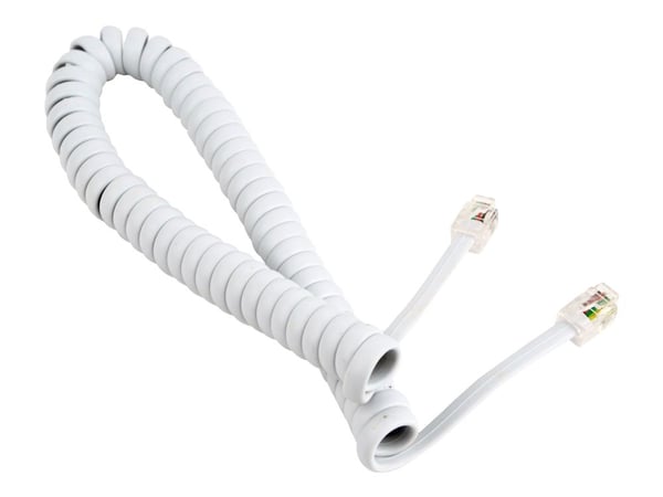 Cablexpert - Hodetelefonkabel - RJ-10 hann til RJ-10 hann - 2 m - hvit - rullet sammen