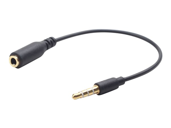 Gembird CCA-419 - Äänisovitin - 4-napainen ministinen naaras 4-napaiseen ministiseen urokseen - 18 cm - musta
