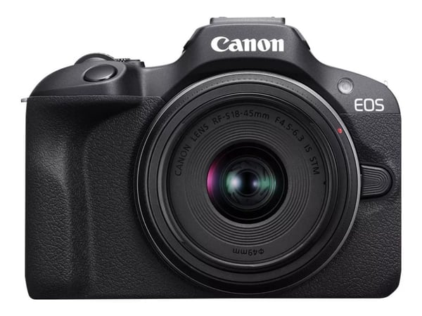 Canon EOS R100 - Digitalkamera - speilløst - 24.1 MP - APS-C - 4K / 29.97 fps - 2.5optisk x-zoom RF-S 18-45 mm F4.5-6.3 IS STM linse - Wi-Fi, Bluet...