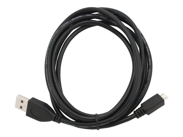 Cablexpert - USB-kaapeli - Micro-USB tyyppi B (uros) - USB (uros) - 3 m - muotoiltu - musta