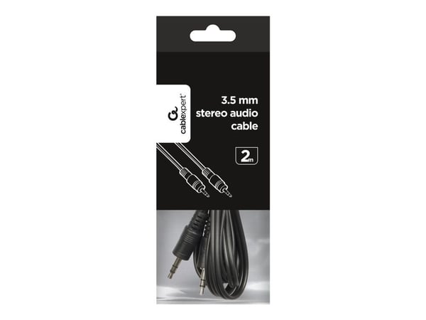 Cablexpert CCA-404-2M - Lydkabel - mini-phone stereo 3.5 mm hann til mini-phone stereo 3.5 mm hann - 2 m - svart - formstøpt