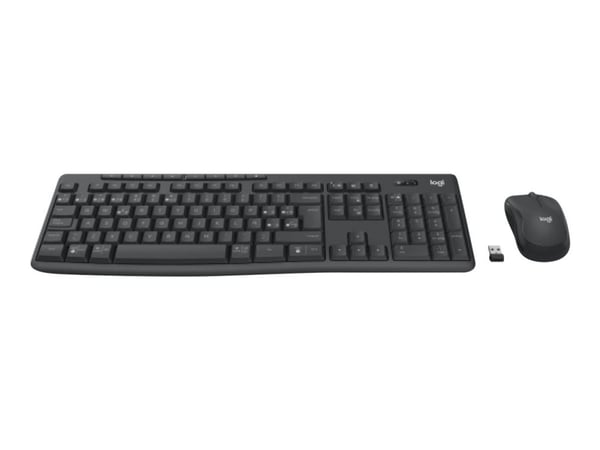 Logitech MK370 Combo for Business, Täysikokoinen (100 %), RF Wireless + Bluetooth, Kalvokytkin, QWERTY, Grafiitti, Sisältää hiiren