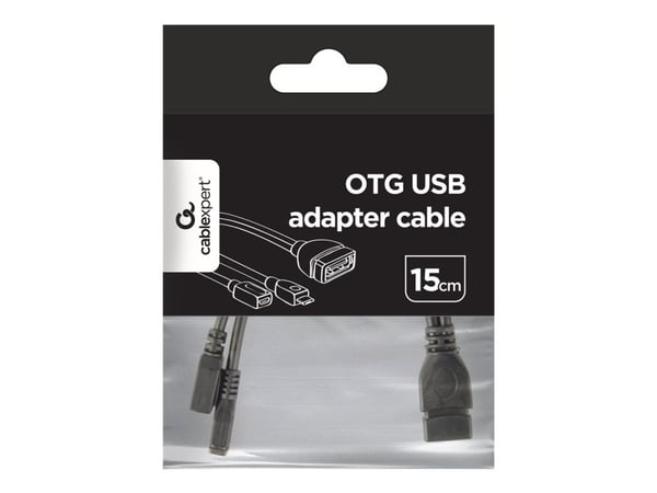 Cablexpert - USB-kaapeli - USB (naaras) - Micro-USB Type B - USB 2.0 OTG - 15 cm - muotoiltu