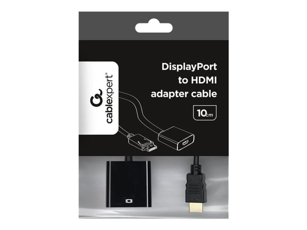 Cablexpert - Video adapter - DisplayPort hann til HDMI hunn - 10 cm - svart