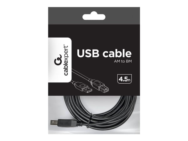 Gembird CCP-USB2-AMBM-15 - USB-kaapeli - USB tyyppi B (uros) - USB (uros) - 4,5 m - muotoiltu - musta