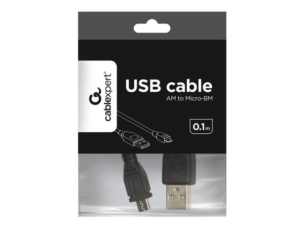 Cablexpert - USB-kaapeli - Micro-USB tyyppi B (uros) - USB (uros) - USB 2.0 - 10 cm - muotoiltu - musta