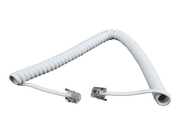 Cablexpert - Hodetelefonkabel - RJ-10 hann til RJ-10 hann - 2 m - hvit - rullet sammen