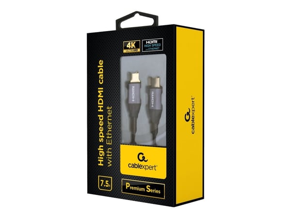 Cablexpert Premium series - High Speed - HDMI-kabel med Ethernet - HDMI hann til HDMI hann - 7.5 m - 4K-støtte, støtter 21:9 kinosideforhold