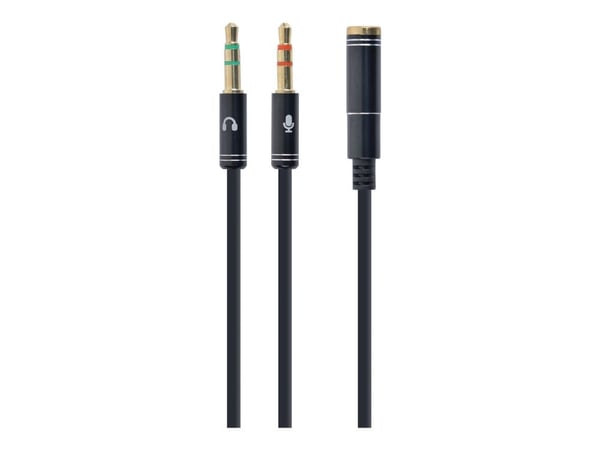 Cablexpert - Audioadapter - 4-polsminijakk hunn til mini-phone stereo 3.5 mm hann - 20 cm - svart