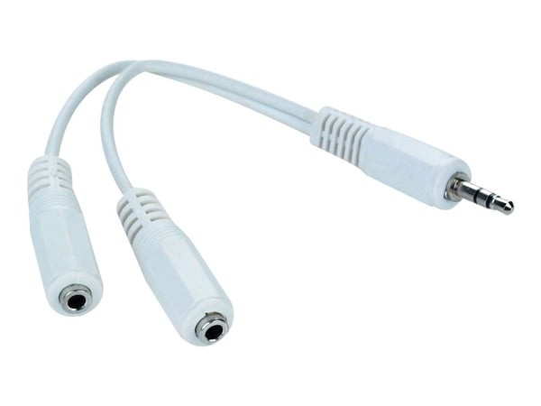 Gembird CCA-415W - Lydsplitter - stereo mini-jack (hun) til stereo mini-jack (hann) - 10 cm - hvit