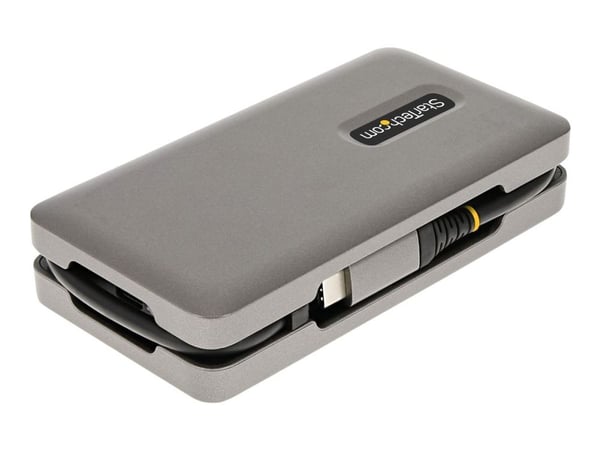 StarTech.com USB-C-moniporttisovitin, 4K 60Hz HDMI/DP-video, 3-porttinen USB-keskitin, 100W Power Delivery Pass-Through, GbE, USB Type-C Travel Doc...