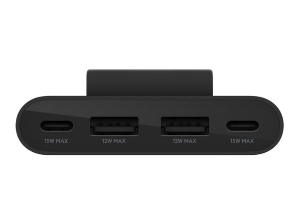 Belkin BoostCharge - Ladestripe - 4 utgangskontakter (2 x USB-C, 2 x USB) - svart