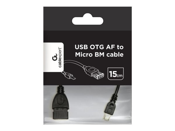 Cablexpert A-OTG-AFBM-03 - USB-kabel - Micro-USB type B (hann) til USB (hunn) - USB OTG - 15 cm