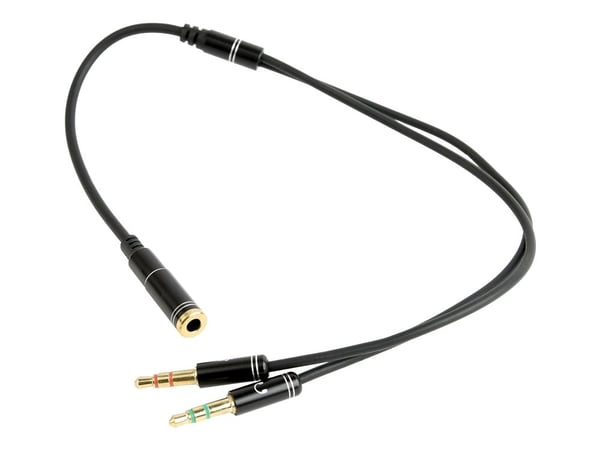 Cablexpert - Audioadapter - 4-polsminijakk hunn til mini-phone stereo 3.5 mm hann - 20 cm - svart