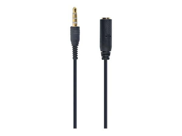 Gembird CCA-419 - Audioadapter - 4-polsminijakk hunn til 4-polsminijakk hann - 18 cm - svart