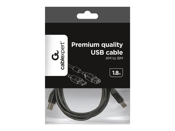 Cablexpert CCF-USB2-AMBM-6 - USB-kaapeli - USB tyyppi B (uros) - USB (uros) - 1,8 m - muotoiltu - musta