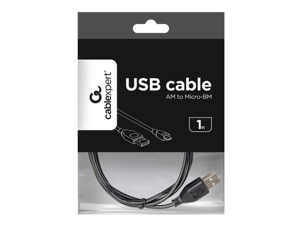 Cablexpert - USB-kaapeli - Micro-USB tyyppi B (uros) - USB (uros) - 1 m - muotoiltu - musta