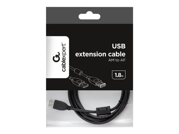 Gembird CCF-USB2-AMAF-6 - USB forlængerkabel - USB (hun) til USB (han) - 1.8 m - formet - sortti