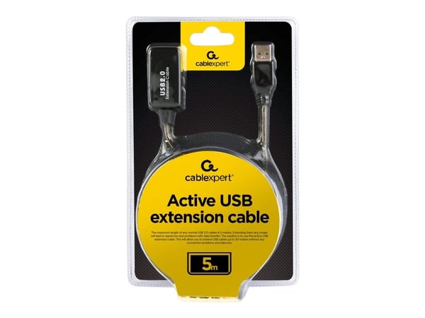 Cablexpert - USB-forlengelseskabel - USB (hann) til USB (hunn) - USB 2.0 - 5 m - svart