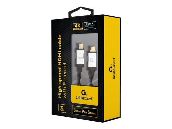 Cablexpert Select Plus Series - High Speed - HDMI-kabel med Ethernet - HDMI hann til HDMI hann - 3 m - skjermet - 4K-støtte