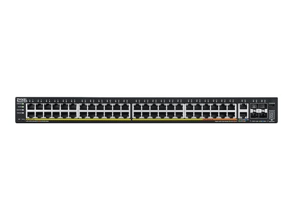 Zyxel XGS2220 Series XGS2220-54HP - Switch - 48-porters GbE L3-tilgang, NebulaFLEX Cloud, med 6 10G opplink - Styrt - 40 x 10/100/1000 (PoE+) + 8 x...