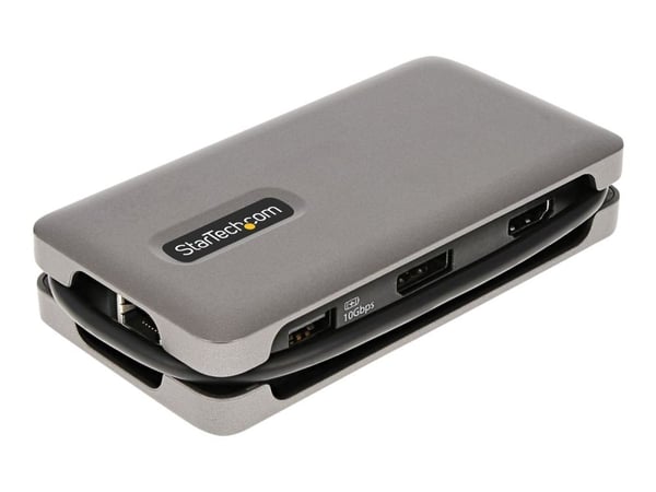 StarTech.com USB-C-moniporttisovitin, 4K 60Hz HDMI/DP-video, 3-porttinen USB-keskitin, 100W Power Delivery Pass-Through, GbE, USB Type-C Travel Doc...