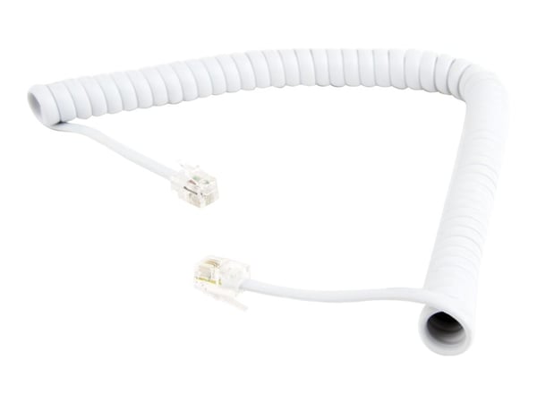 Cablexpert - Hodetelefonkabel - RJ-10 hann til RJ-10 hann - 2 m - hvit - rullet sammen