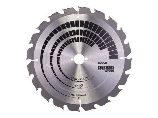 Bosch Construct Wood - Sirkelformet sagblad - for tre - 315 mm - 20 tenner