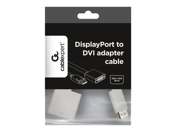 Cablexpert A-DPM-DVIF - DVI-adapter - DisplayPort (hann) til DVI-D (hunn) - 10 cm - hvit