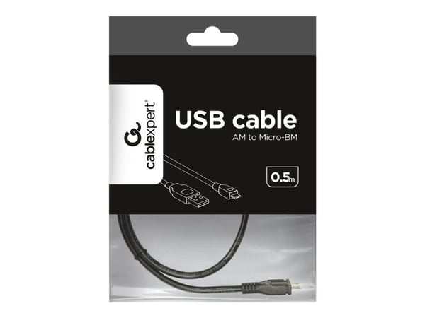 Gembird CCP-MUSB2-AMBM-0.5M - USB-kabel - Micro-USB type B (hann) til USB (hann) - 50 cm - svart