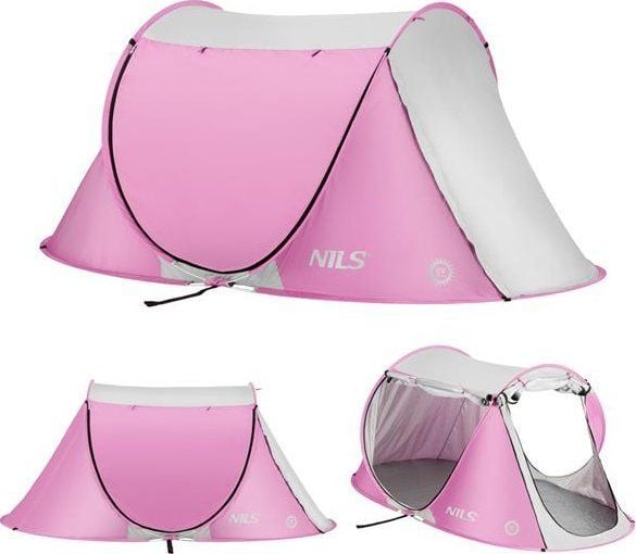 Nils Extreme NC3043 rosa plasstält med snabbfällning