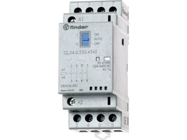 Finder 22.34.0.012.4640 Kontaktori 2 x rajakytkin, 2 x katkaisukosketin 12 V/DC, 12 V/AC 25 A 1 kpl 1 kpl
