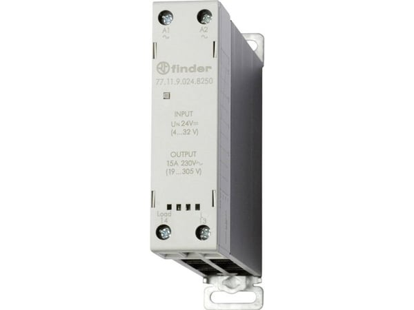 Finder Puolijohderele 77.11.9.024.8250 15 A Kytkentäjännite (max.): 305 V/AC Vuorotteleva nollajännitteellä 1 kpl